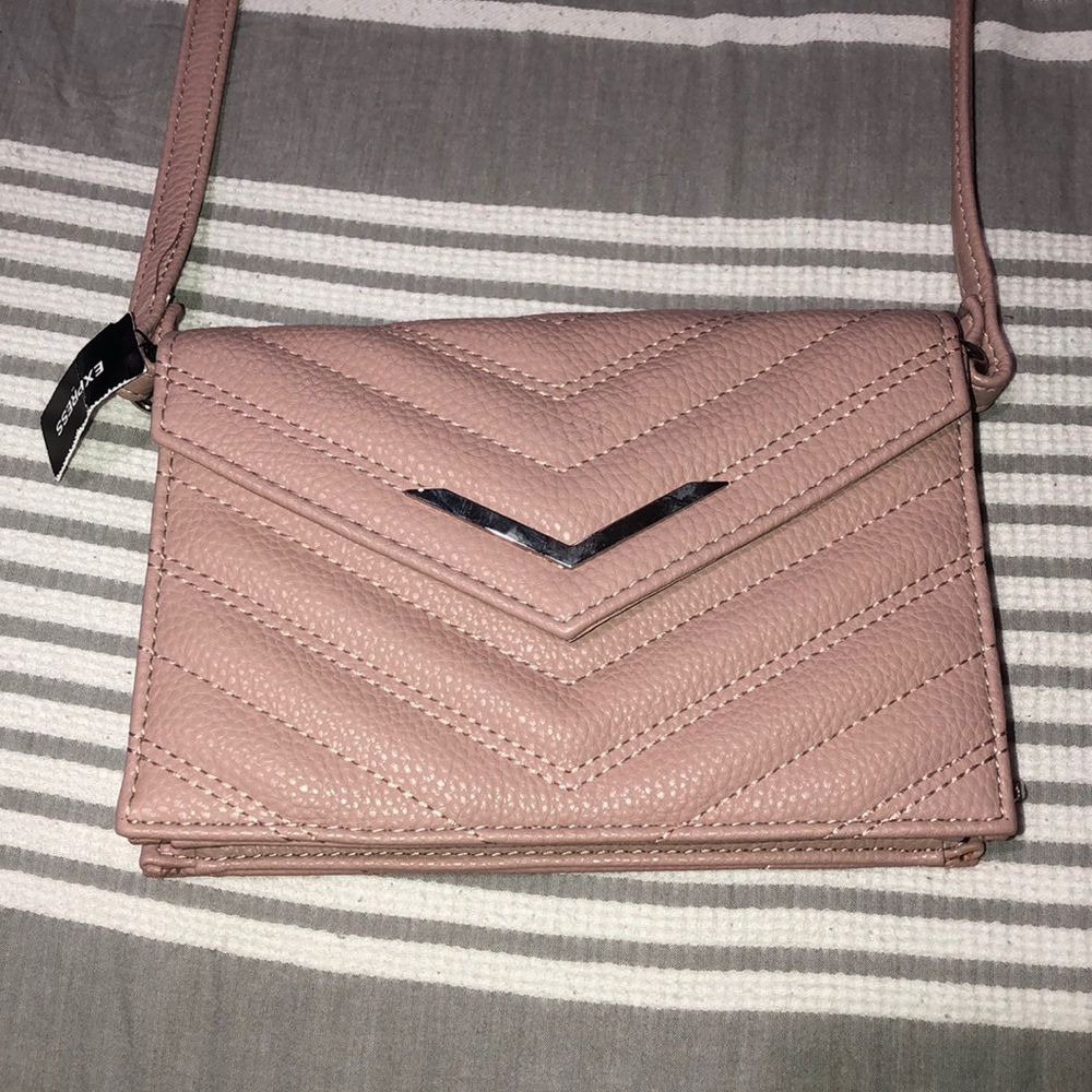 Blush pink cross body purse